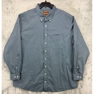 Oak Hill Men's Wrinkle Free Cool Dry Shirt 2XLT Striped‎ Long Sleeve Button Up